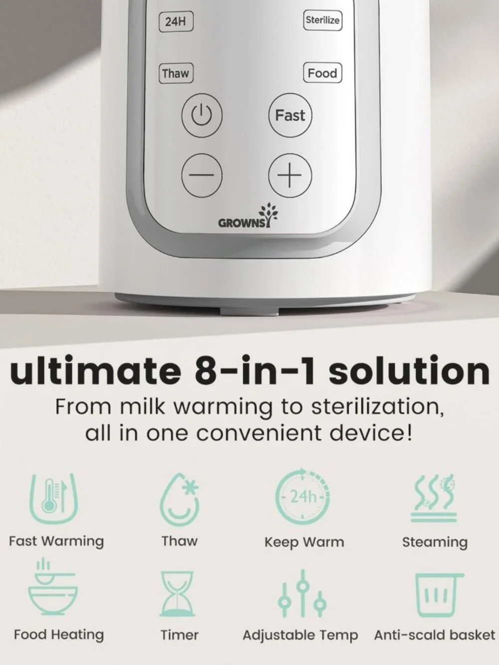 8-in-1 Fast Bottle Warmer with Timer | Multi-Use, Safe, Precise Temp, Easy